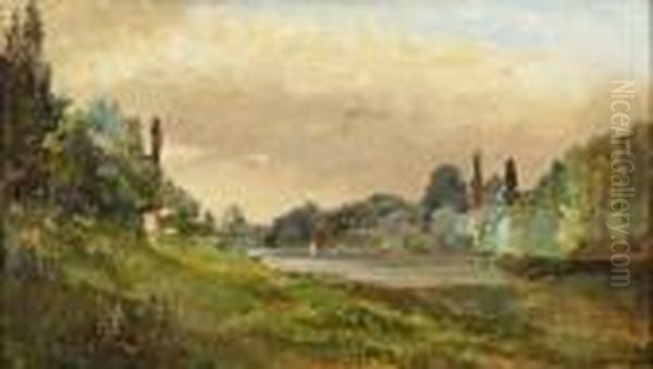 La Seine, Region D'argenteuil Oil Painting by Pierre-Emmanuel Damoye