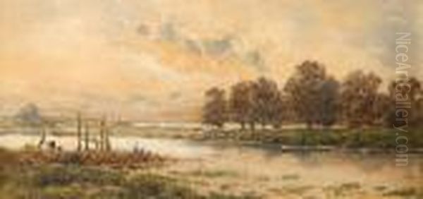 Bord De Riviere Oil Painting by Pierre-Emmanuel Damoye