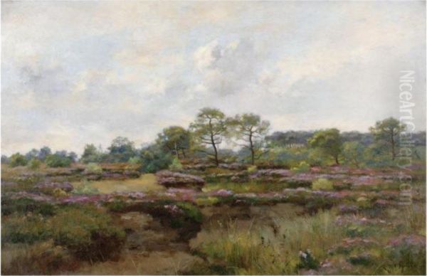 Heather Landscape Oil Painting by Pierre-Emmanuel Damoye