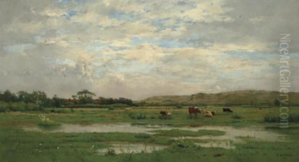 Prairies Inondees, Pas De Calais Oil Painting by Pierre-Emmanuel Damoye