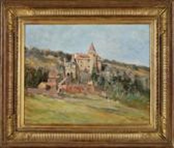 Vue D'un Chateau A La Campagne Oil Painting by Pierre-Emmanuel Damoye