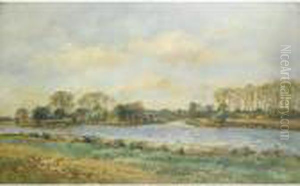 Bord De Riviere Oil Painting by Pierre-Emmanuel Damoye