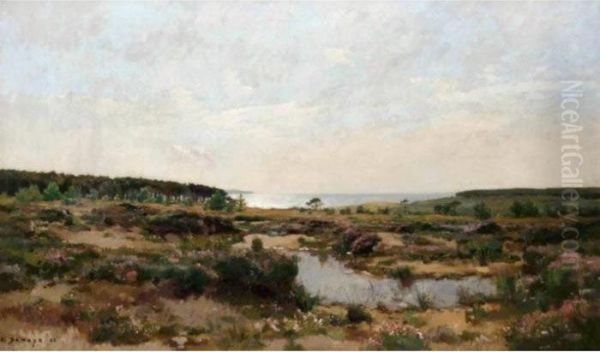 Landscape In Brittany Oil Painting by Pierre-Emmanuel Damoye