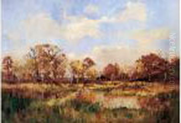 < Paysage De Sologne >. Oil Painting by Pierre-Emmanuel Damoye