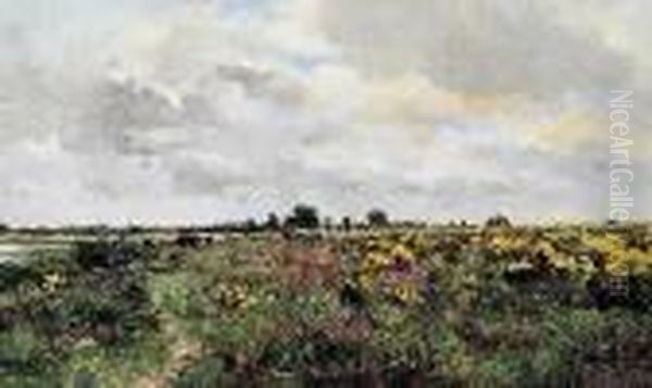 Troupeau Dans La Prairie Pres De Montigny-sur-loing Oil Painting by Pierre-Emmanuel Damoye