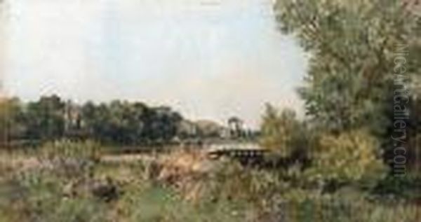 Environs D'amiens Oil Painting by Pierre-Emmanuel Damoye