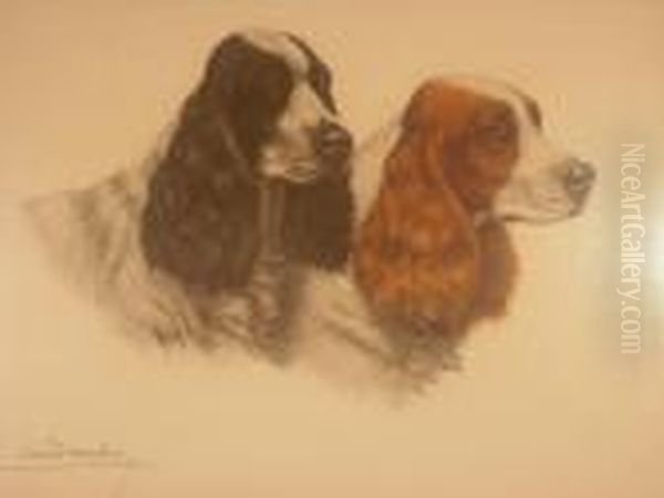 Les Deux Chiens Oil Painting by Leon Danchin