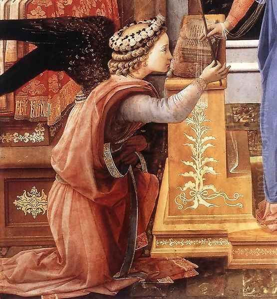 Annunciation with two Kneeling Donors (detail) Oil Painting by Filippino Lippi