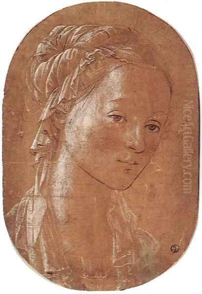 Head of a Woman Oil Painting by Filippino Lippi