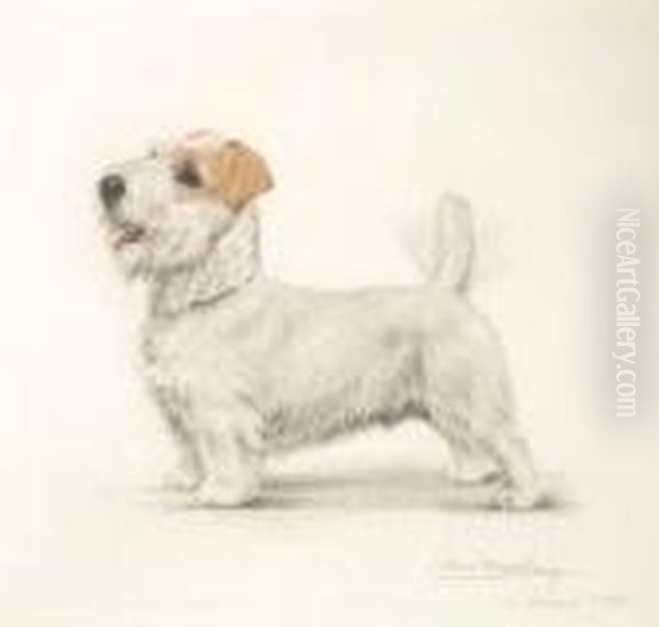 chien Terrier Oil Painting by Leon Danchin