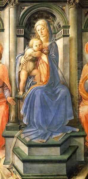 Madonna Enthroned with Saints (detail) 2 Oil Painting by Filippino Lippi