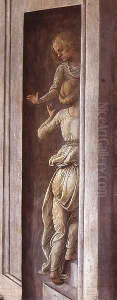 Annunciation with two Kneeling Donors (detail) 2 Oil Painting by Filippino Lippi