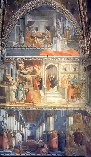 View of the left wall of the main chapel Oil Painting by Filippino Lippi