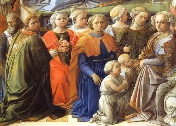 Coronation of the Virgin (detail) 2 Oil Painting by Filippino Lippi