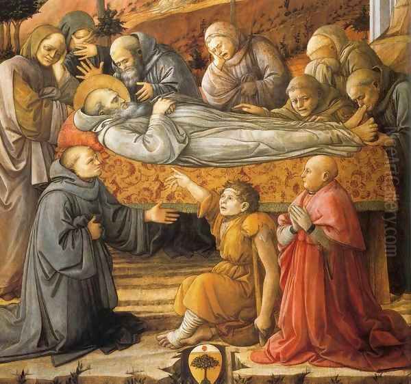 Funeral of St Jerome (detail) Oil Painting by Filippino Lippi