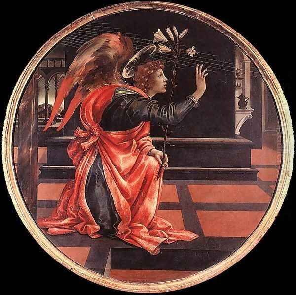 Gabriel from the Annunciation 2 Oil Painting by Filippino Lippi