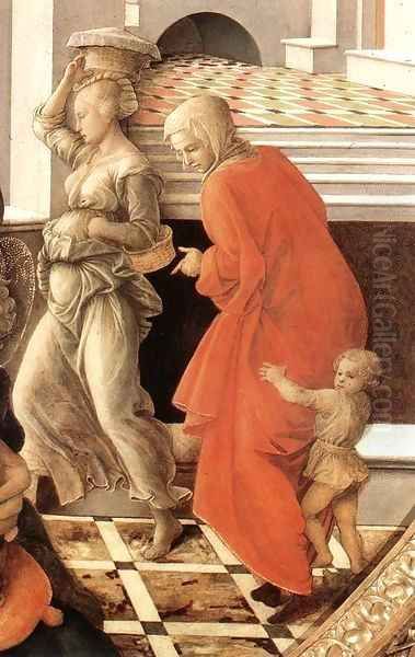 Madonna with the Child and Scenes from the Life of St Anne (detail) 2 Oil Painting by Filippino Lippi