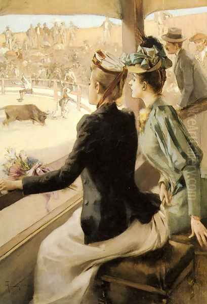 At The Bullfight Oil Painting by Albert Lynch