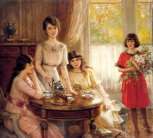 L'heure Du The Oil Painting by Albert Lynch