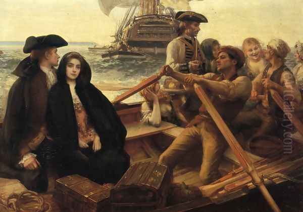 Embarking on a Voyage Oil Painting by Albert Lynch