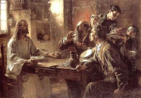 Supper at Emmaus Oil Painting by Leon Augustin Lhermitte