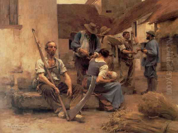 La Paye des moissonneurs (Paying the Harvesters) Oil Painting by Leon Augustin Lhermitte