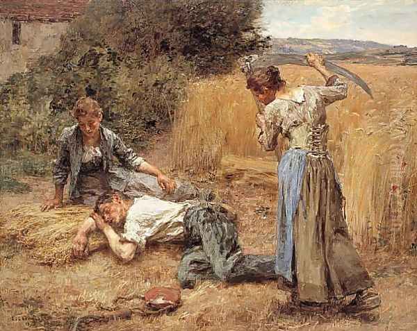 Le sommeil du moissonneur Oil Painting by Leon Augustin Lhermitte