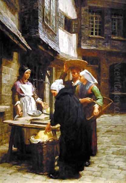 The Butter Market Oil Painting by Leon Augustin Lhermitte