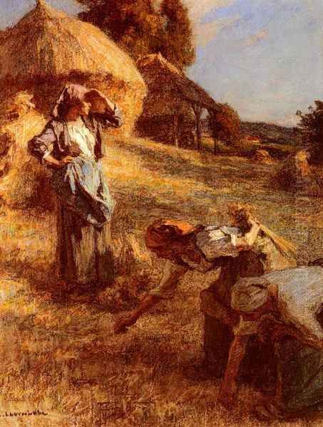 Haymakers Oil Painting by Leon Augustin Lhermitte