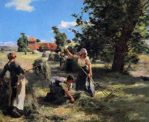 Harvest at the Farm on Rue Chaily Oil Painting by Leon Augustin Lhermitte