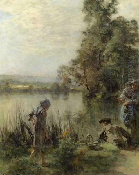 The Fisherman's Family Oil Painting by Leon Augustin Lhermitte