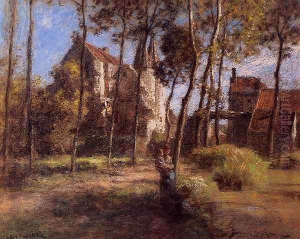 The Chateau d'Armentieres sur Ourcq Oil Painting by Leon Augustin Lhermitte