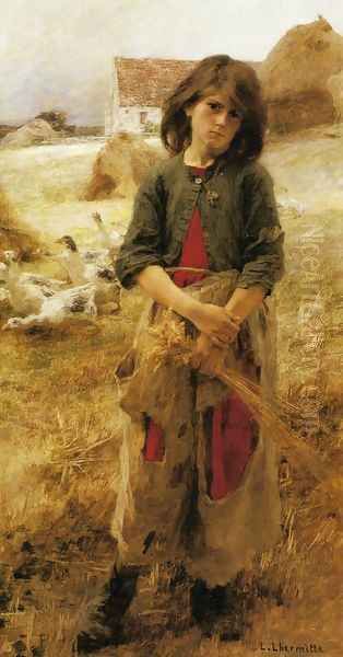 The Little Goose Girl of Mezy Oil Painting by Leon Augustin Lhermitte