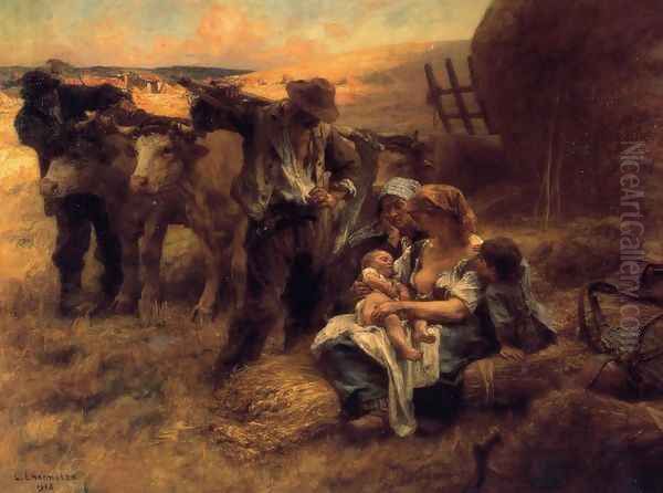 The Family Oil Painting by Leon Augustin Lhermitte