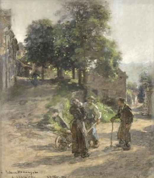 Paysans discutant à Mont Saint père Oil Painting by Leon Augustin Lhermitte