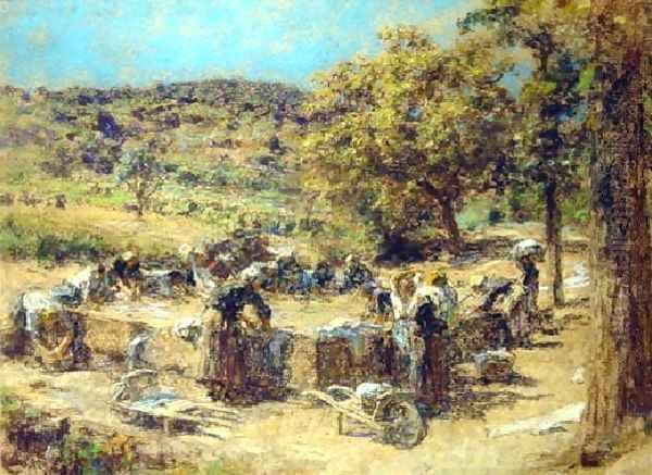 Washday Oil Painting by Leon Augustin Lhermitte