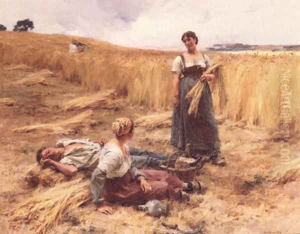 Moissonneurs à Mont-Saint-Pere (Harvesters at Mont-Saint-Pere) Oil Painting by Leon Augustin Lhermitte