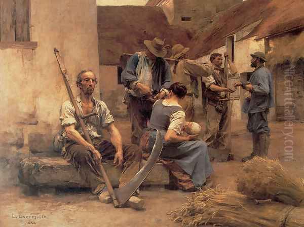 Harvesters' Country Oil Painting by Leon Augustin Lhermitte