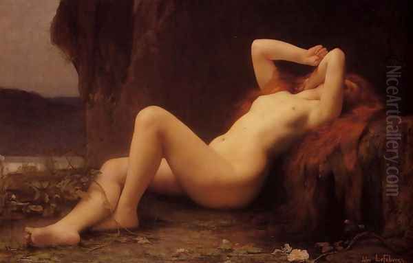 Mary Magdalene In The Cave Oil Painting by Jules Joseph Lefebvre