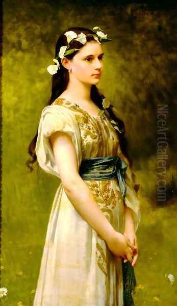 Portrait Of Julia Foster Ward Oil Painting by Jules Joseph Lefebvre