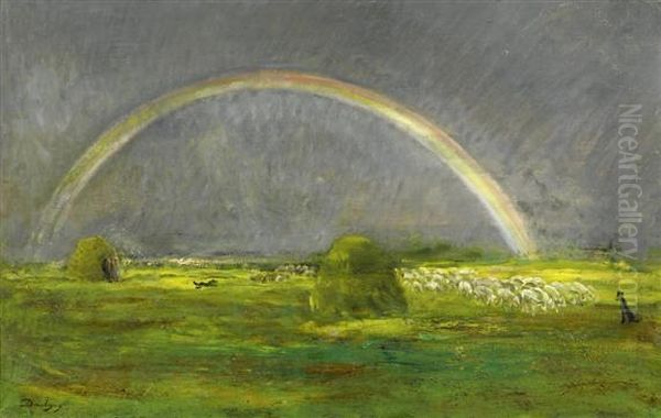 Rainbow. Oil Painting by Charles-Francois Daubigny