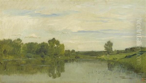 L'oise A Auvers. Oil Painting by Charles-Francois Daubigny