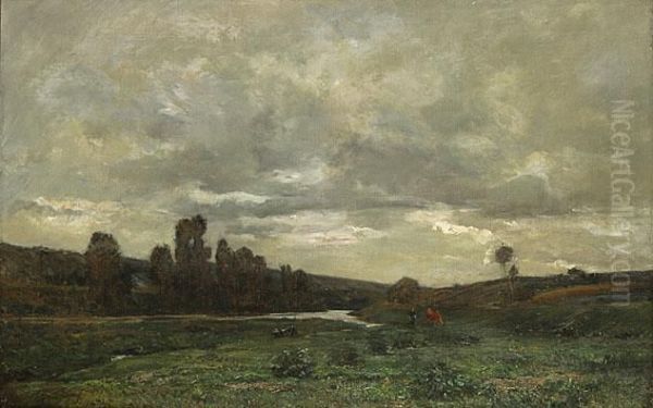 Meisjes Op Het Veld Oil Painting by Charles-Francois Daubigny