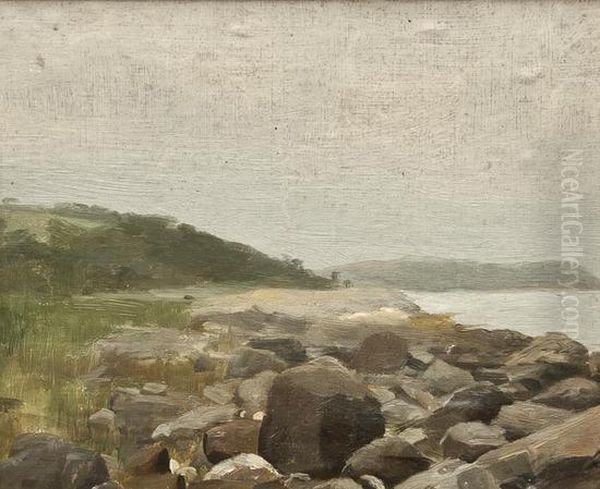 Coastal Sketch Oil Painting by Charles-Francois Daubigny