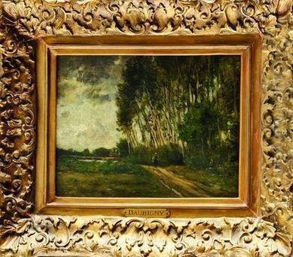 Lisiere De Foret Oil Painting by Charles-Francois Daubigny