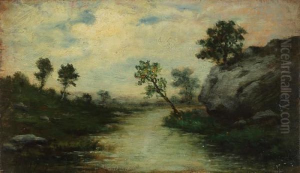 Bord De Riviere Oil Painting by Charles-Francois Daubigny