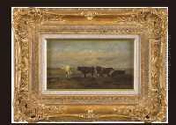 Betail Au Paturage Oil Painting by Charles-Francois Daubigny