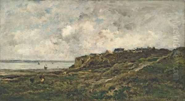 Maree Basse A Villerville Oil Painting by Charles-Francois Daubigny