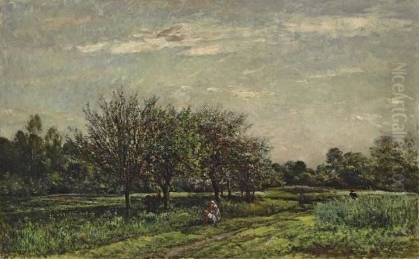 Un Sentier, Fin Du Mois De Mai Oil Painting by Charles-Francois Daubigny