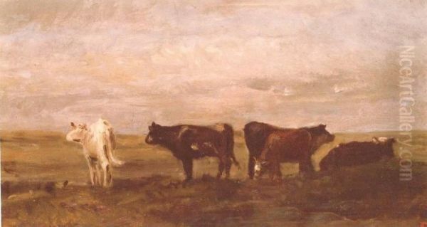 Vaches Au Paturage Oil Painting by Charles-Francois Daubigny